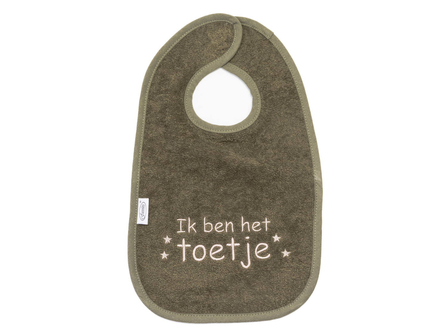 Baby slab met naam geborduurd – badstof slabbetje